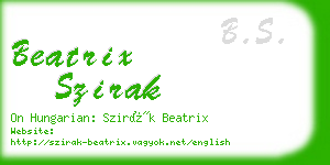 beatrix szirak business card